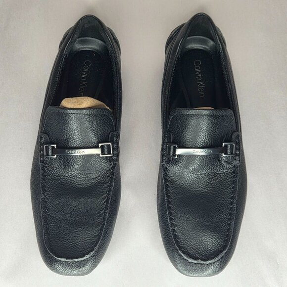 Calvin Klein Men's Otilis Casual Slip-On Black Logo Loafers - Picture 2 of 6